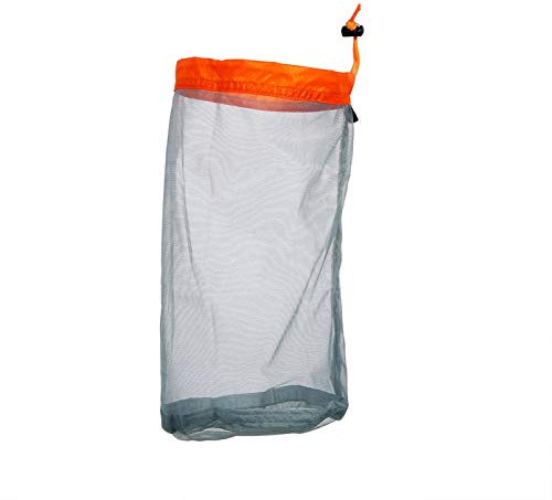 Bolsa de Malla para Camping Saco de cordón de Malla Ultraligero Reutilizable para Actividades al Aire Libre Senderismo Bolsa de Almacenamiento de Viaje(M Orange)