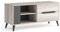 Skraut Home - Mobile TV per Soggiorno - 51 x 113 x 40 cm - Adatto per TV 32/40/42/50 - Modello Kai - Struttura Colore Rovere - Porta Colore Grigio