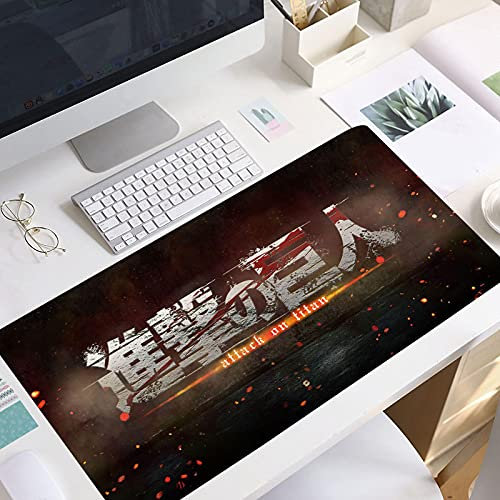 MWBLN Mauspad,Großes Lock Edge-Mauspad, Computer-Mauspad, XXL-Gaming-Padmouse, Gamer-Laptop-Tastatur-Mauspad, Manga-Matte. 60x30cm AttackonTitan10