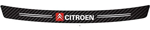 DVSWRB Auto Kohlefaser HeckstoßStangenschutz Mit Logo, für Citroen C4 C5 C3 Berlingo C2 C1 Saxo Xsara, Heckschutzplatte TüRschwelle Kofferraum Kantenschutz Aufkleber Streifenschutz Styling ZubehöR