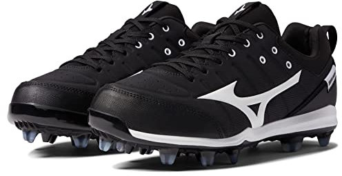 Mizuno Ambition 2 TPU Low Molded Baseball Cleat, Tacos de béisbol Moldeados para Hombre 8 1/2, Negro y Blanco, 8 UK