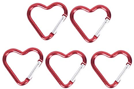 ZHOUBA 5 stücke Herz Karabiner Freiluftbergsteigen Hängen rot