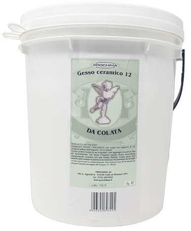 Prochima, Gesso ceramico, Polvere Minerale per Colate, Prodotto Miscibile con Acqua e Adatta alla Fabbricazione di Modelli e Riproduzioni, Grigio, Pronto Dopo Solo 8 Ore, Confezione da 10 kg, GE720K10