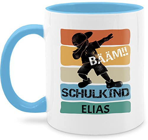 Tasse Tassen 325ml - Bääm Schulkind Geschenk Einschulung Geschenke Schulanfang Geschenk Schuleintritt I Schuleinführung - 325 ml - Hellblau - einschulingsgeschenke junge