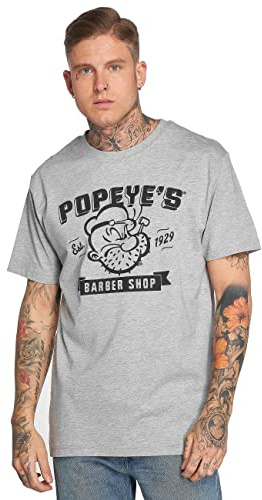 Merchcode Herren MC179-Popeye Barber Shop Tee T-Shirt, heathergrey, 5XL