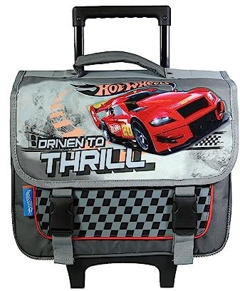 BAGTROTTER Schulranzen mit Rollen 38 cm Hot Wheels Autos Grau