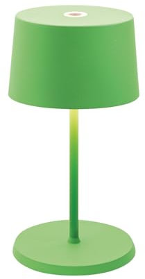 Zafferano, Olivia Mini Lampe, Tragbare und Wiederaufladbare Tischlampe mit Touch Control, Geeignet für Wohnzimmer und Außenbereich, Dimmer, 2700-3000 K, Höhe 22 cm, Farbe Grün