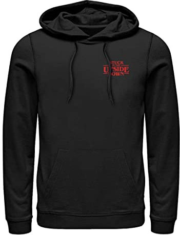 Stranger Things Unisex Upside Down Pocket Hoodie, Schwarz, XL