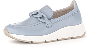 Gabor Damen Slipper, Frauen Halbschuhe,Wechselfußbett,Moderate Mehrweite (G),Mokassins,Slip-ons,Slides,Schlupfschuhe,Sky (Uni),40.5 EU / 7 UK