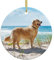 Golden Retriever Weihnachtsbaum Keramik Hängende Weihnachtsschmuck Rund Anhänger Christbaumschmuck