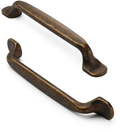 FURNIWARE 5Pack Antique Brass Kitchen Cupboard Handles, Cabinet Hardware Drawer Appliance Pulls, Kitchen Cabinet Door Handles Pull,Drawer Wardrobe Handles,Brass- 5 Inch(128mm) Hole Center