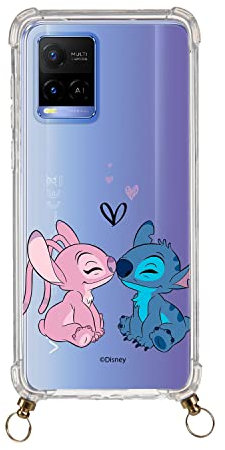 Hülle für Vivo Y21S - Y33s - Y21 Offizielle Lilo & Stitch Kuss Anhänger Transparent zum Schutz Ihres Handys. Wählen Sie den Gehäusetyp, den Sie am besten mögen, mit offizieller Disney-Lizenz