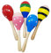 ZENZERO® - Maracas - Musikspiel aus Holz - Geeignet für Kinder ab 3 Jahren - Rassel - verschiedene Muster (zufällig) - 1 Stück