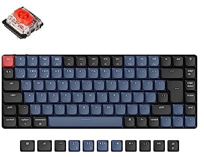 Keychron K3 Pro Ultra-Slim 75% ISO-UK-Layout QMK/VIA Wireless Custom Mechanical Keyboard, Hot-swappable Program RGB Backlight with Low-Profile Gateron Red Switch for Mac Windows Linux