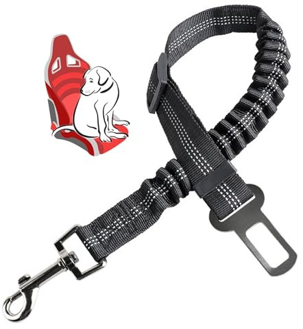 XIAOJING0 1 Stück 80cm Anschnallgurt Hund Auto, Hundesicherheitsgurt für Auto, Schwarz, Kunststoff, Schnalle, Einfarbig, 50 Gramm, Nur Handwäsche