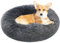 LENAUQ Plüsch Donut Hundebett, Beruhigendes rundes Hundekatzenbett Waschbar Kunstpelz Donut Kuscheltierkissen Selbstwärmende Welpen Betten mit Anti-Rutsch Boden für Hunde Katzen (Durchmesser 50cm)