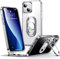 SHIELDS UP for iPhone 13 Case with Stand, Phone Case Clear with Double Ring Holder【Adjustable & Fodable】 Shockproof Protective Cover for iPhone 13 6.1 inch - Clear