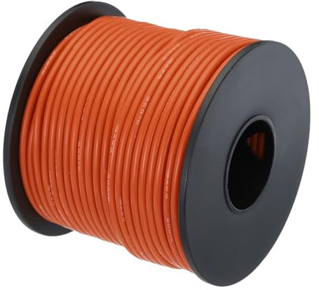 sourcing map 18 Gauge Silicone Wire 18AWG Electrical Wire Stranded Tinned Copper High Temp Hookup Spool 98.4ft Orange for LED strip, Home wiring, Doorbell wiring, Motorcycle wiring