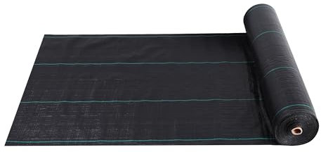 simpa Weed Control Black Membrane Fabric. Effective Weed Prevention - Size 2m x 10m 125GSM.