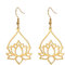 Dreamtimes Lotus Blume baumelnden Ohrringe für Frauen Ohrringe mit Heilung Charms Yoga Unalome Symbol Amulett Edelstahl Buddha Yoga-Schmuck (Gold)