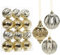 Hollyone 12PCS Silver-edged Christmas Baubles, 8CM/3.1’’ Champagne Gold Xmas Balls for Tree Decorations, Glitter Christmas Balls Holiday Hanging Ornaments, Tree Balls for Wedding, Party, Table