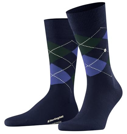 Burlington Herren Socken Edinburgh M SO Wolle gemustert 1 Paar, Blau (Royal 6879) neu - umweltfreundlich, 40-46
