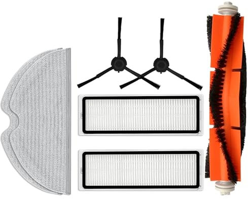 INF Ersatzteile Zubehör für Xiaomi Mijia 1C / 2C / Dream F9 / Mop 2 Pro Plus, Staubsauger-Ersatzzubehör-Kit 7-teilig, 1 x Hauptbürste, 2 x Filter, 2 x Seitenbürste, 2 x Wischtuch