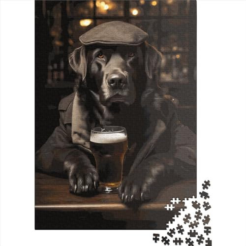 XJmoney Puzzles 1000 Pieces Black Labrador Jigsaw Puzzle Adults Jigsaw Difficulty Puzzles Puzzle Education Games Toys Family Decoration 1000pcs (75x50cm)