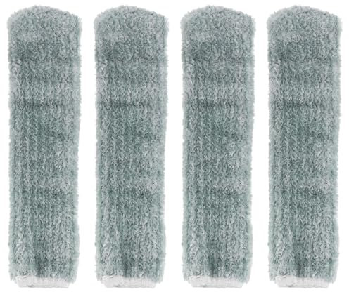 Sourcing Map 4Pcs Door Handle Covers, Plush Knitted Anti-Scald Door Knob Protector, Bright Silver Gray