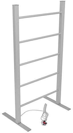 NSTVVEE Sèche-Serviettes électrique, Porte-Serviettes Chauffant, Porte-Serviettes électrique sur Pied, Espace en Aluminium, 5 Barres chauffantes, Support de séchage de Serviettes chauffé