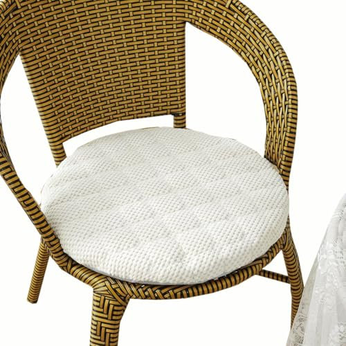 SDNAM Galette de Chaise Ronde 35cm/40cm/50cm/45cm Exterieur Intérieur Coussin de Chaise Antidérapants pour pour Terrasse, Cuisine, Bureau(Q5,40cm (15.7in))