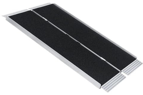 YXINAER Rollstuhlrampe Klappbar Klappbare Rollstuhlrampe aus Aluminium, Rollstuhl-Klapprampe for Treppen, Stufen, Barrieren(4ft)