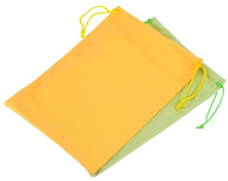 YOKIVE 2 Pcs Ski Goggle Bags, Sport Microfiber Snow Goggles Case Covers Storage Sleeves Drawstring Pouches for Sunglass Lens (Yellow Green, 7.1x10.6)