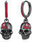 MEDWISE Totenkopf Creolen 925 Sterling Silber Schwarz Hängend Ohrringe Gothic Punk Schmuck Geschenk für Männer Herren Mädchen Unisex Teenager