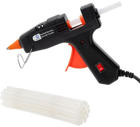 HEROASY Professionelle Heißklebepistole, 120 W, mit beleuchtetem Schalter – Farbe schwarz, robust und sicher