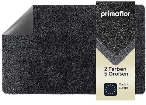 Primaflor - Ideen in Textil Schmutzfangmatte Aqua Stop - Granit, 50x80cm, Waschbare Fußmatte mit rutschfestem Vinyl-Rücken, randlos, dünn und saugstark