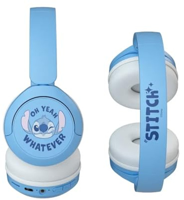 S&M Fashion Cute New Stitch HIFI Sound Stereo Foldable Kids On-Ear Headphones Wireless Bluetooth | Comfortable & Skin-Friendly for Birthdays & Christmas
