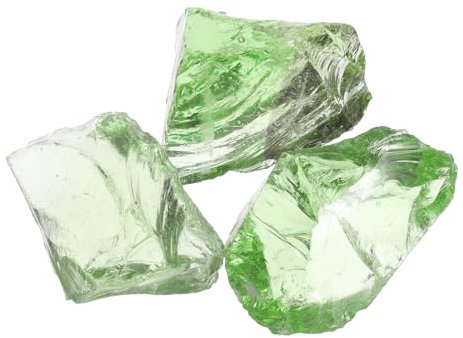 QUARKZMAN Feuerglas für Feuerstelle, 5-8cm (2-3,1) Hochglanzreflektierende Glassteine für natürlichen oder Propangas-Kamin, Innen- und Außenbereich Feuerstelle Glas, Grün, 400g/14oz