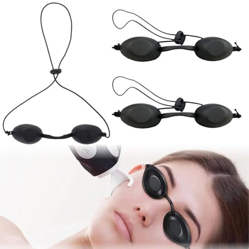 XURJUMI 3 Piezas Gafas Lpl Gafas De Bronceado De Seguridad Ajustables Protección Ocular Bronceador Protector Ocular Uv Light Protectores Oculares Infrarrojos Gafas De Belleza Parche Ocular (Ne