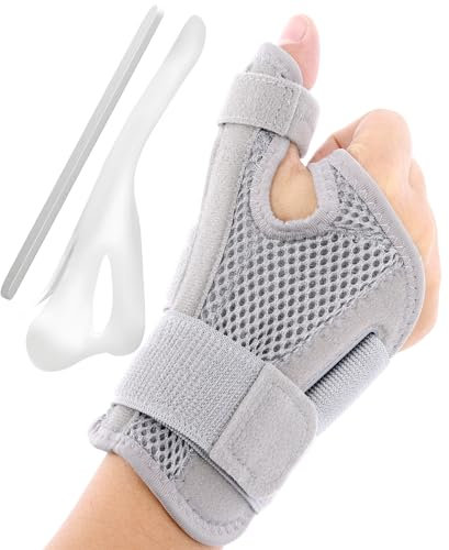 TPTGIAR Daumenbandage Rechts und Links, Ergonomische Daumenschiene Rechts & Links, Daumensattelgelenk Bandage mit 2 Schienen für Ultrastarke Unterstützung, Bandage Daumen für Damen und Herren
