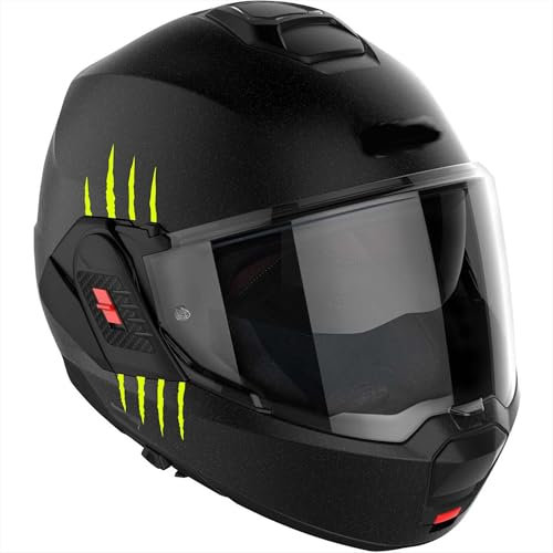 Decalart Kit 4 PEZZI Adesivi Casco universali (per due lati) GRAFFIO unghia grinfie compatibili per tutti i modelli Cod. L079 (029 Giallo FLUO)