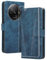 binandteam Coque pour Xiaomi Redmi A3 4G avec Verre Trempé,Housse en Cuir PU Porte Carte Portefeuille, Etui de Protection à Rabat Magnétique,Pochette Fermeture Anti-Choc - Bleu