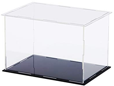 PBDEIOEOE Acryl-Vitrine, Proof Transparenter Würfel for Figuren Action-Modellautos Sammlungen, schwarzer Boden(30x30x30CM)