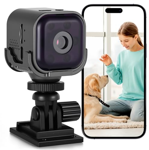 HOTUT Mini Kamera, 1080P HD WLAN Überwachungskamera Innen mit Nachtsicht, Bewegungserkennung, Zwei-Wege-Audio, Mini Sicherheitskamera für Babys/Haustiere mit Akku, TF-Speicher, APP-Steuerung