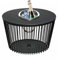 COOTAB COOLER TABLE Beistelltisch mit herausnehmbarem Edelstahl-Kühler | Ovaler Loungetisch mit SoftTouch-Oberfläche | wetterfest & stapelbar | für Innen- & Außenbereich | 57,5 x 35 x 46 cm | Schwarz