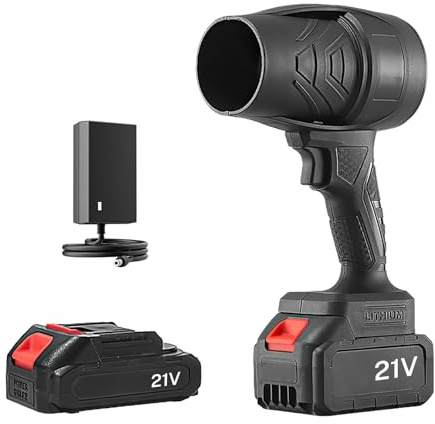Mini Akku Laubbläser Turbo Gebläse mit 2x3Ah Akkus und Ladegerät,5m³/min,130000 U/min Bürstenloser Motor, Leicht und Tragbar, für Terrasse,Rasen,Auto Reinigung und Camping (Schwarz/3Ah*1)