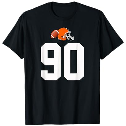 Americano Fútbol Casco Estilo Vintage Número 90 Camiseta