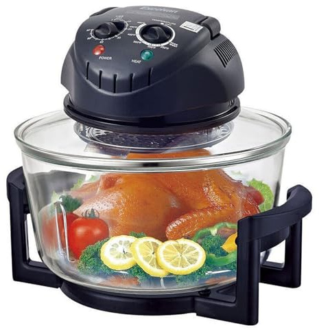 Halogen Air Fryer 12L, 1300W Countertop Oven with Adjustable Temp 130-230°C & Timer, Multi-functional Design Retains Nutrients & Flavours