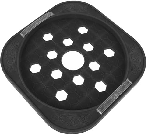 STAHAD Moveable Round Gas Tank Holder with Wheels Deep Grey Gas Cylinder Base Tray for Kitchen Storage