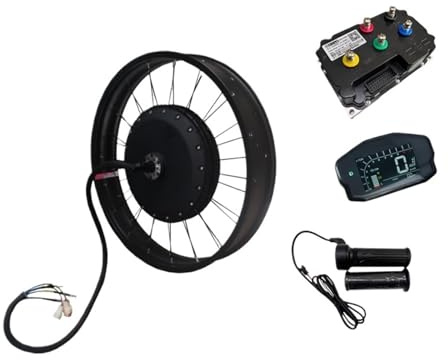 WAFOHSR V3 72v 8000W Fat Ebike Kit 150mm Dropout Electric Snow Bike Motor Wheel With ND72850 Controller DKD Display Powerful Motor(26x4.0 3.5T 1)